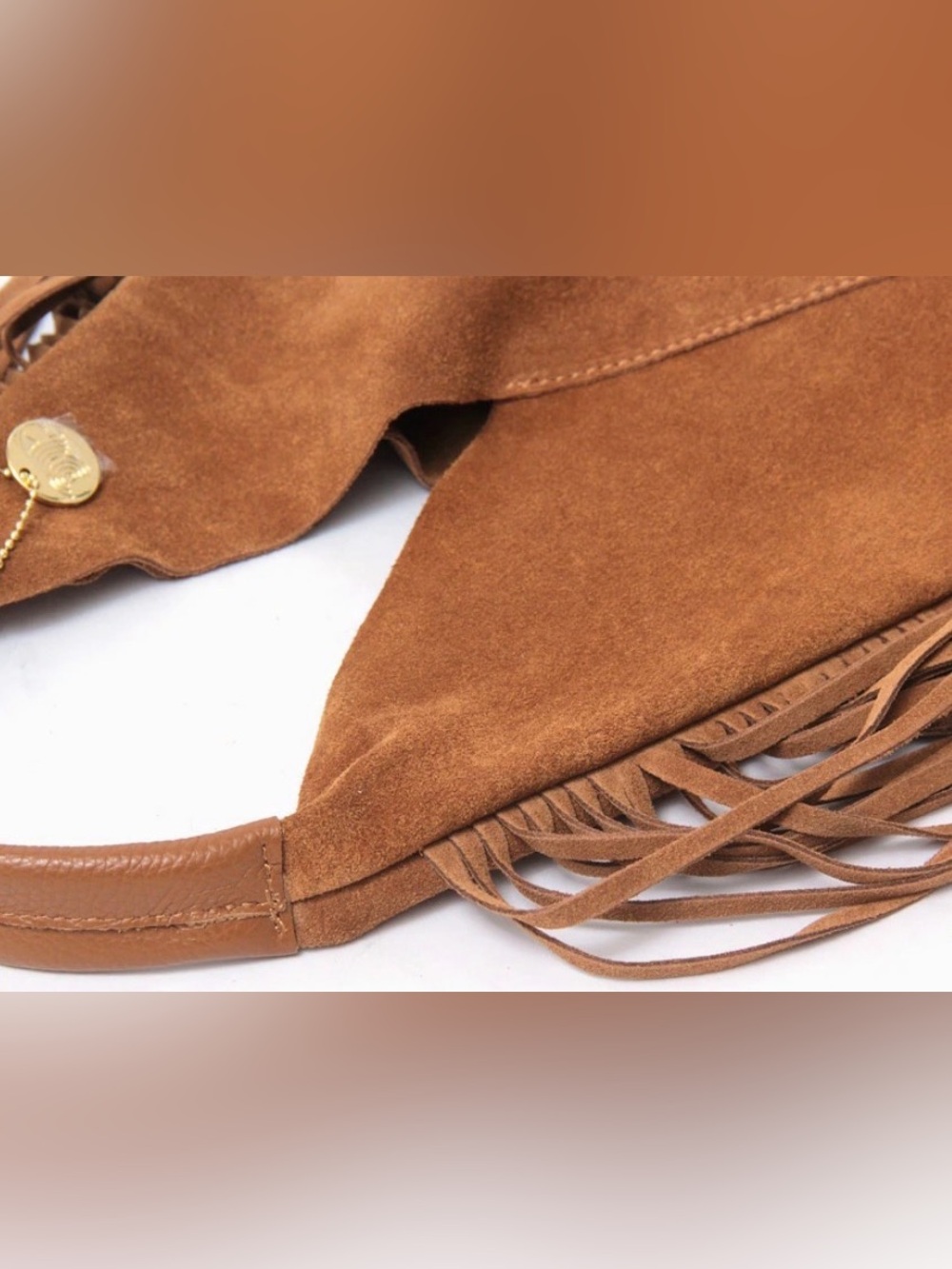 Laura Di Maggio Milano Suede Fringe Hobo Bag NWT Made in Italy - Picture 5 of 10